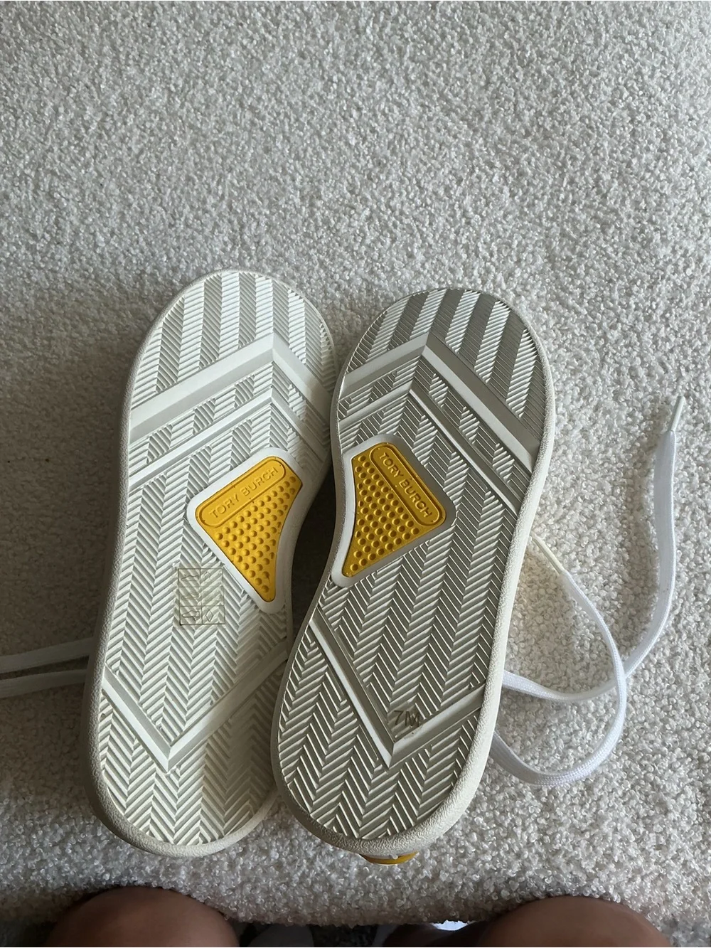 Tory Burch White and Yellow Women's Sneakers